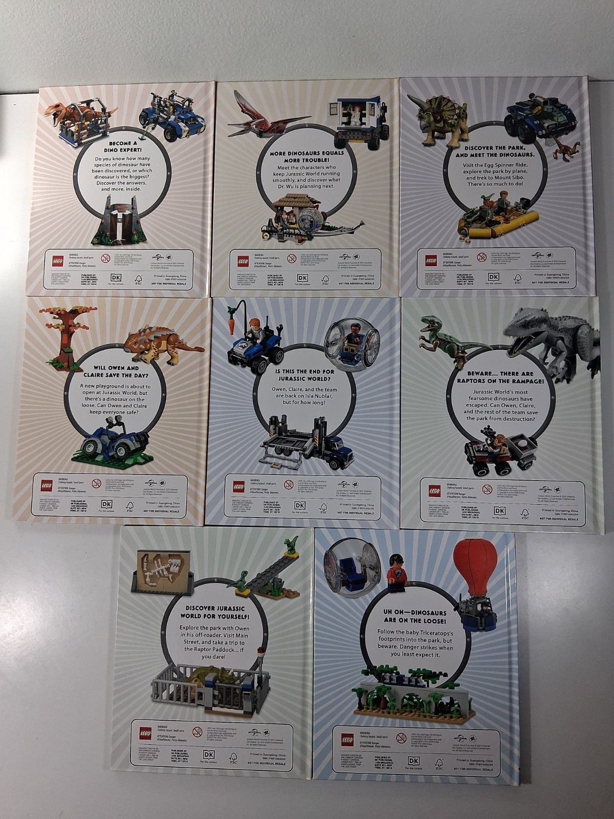 LEGO JURASSIC WORLD COLLECTION – 8 BOOK SET LOT