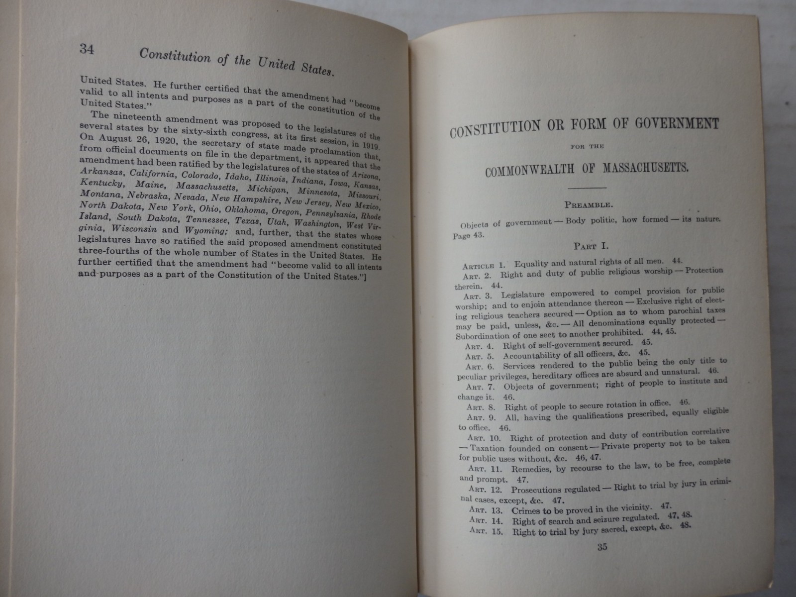 Manual for the General Court of Massachusetts 1921 Vintage HC 726 Pages