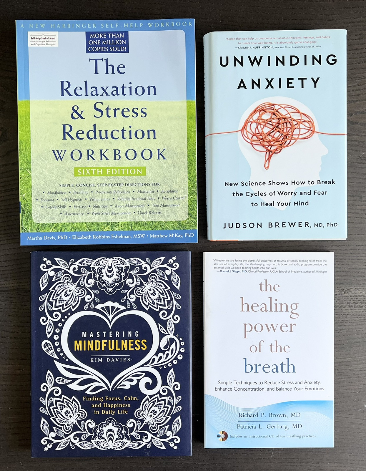 Mastering Mindfulness, Unwinding, Healing Power & Relaxation Workbook 4 Book Lot
