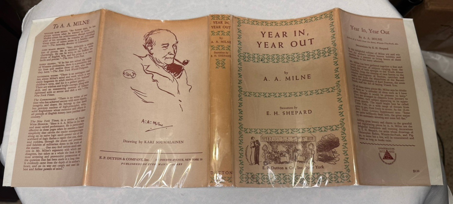 A. A. Milne – YEAR IN, YEAR OUT- 1st US/1st w/Jacket – 1952 Winnie-the-Pooh w/DJ