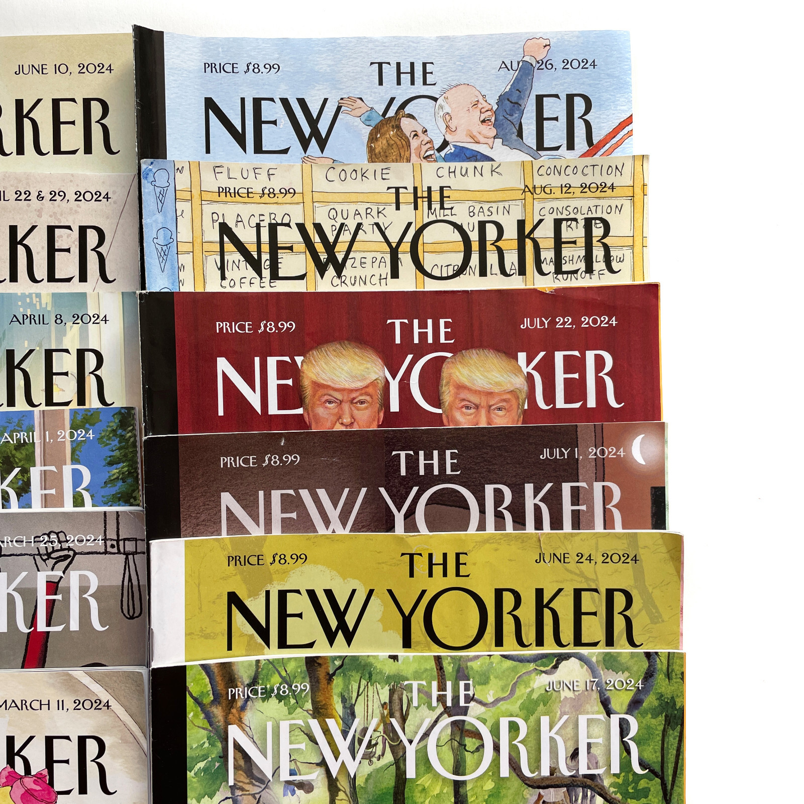 12 2024 New Yorker Magazine Issues • No Subscription Labels