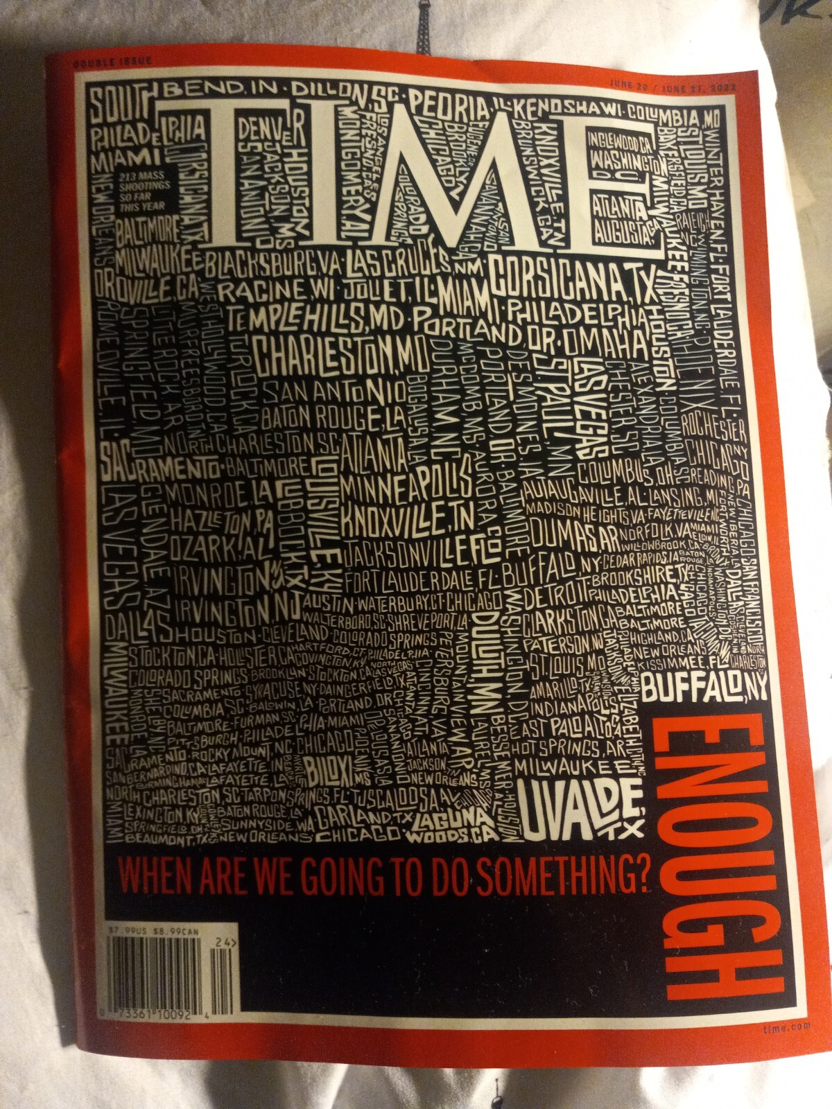 Time Magazine June 20-27 2022 Double Issue Enough On Cover Gun Violence