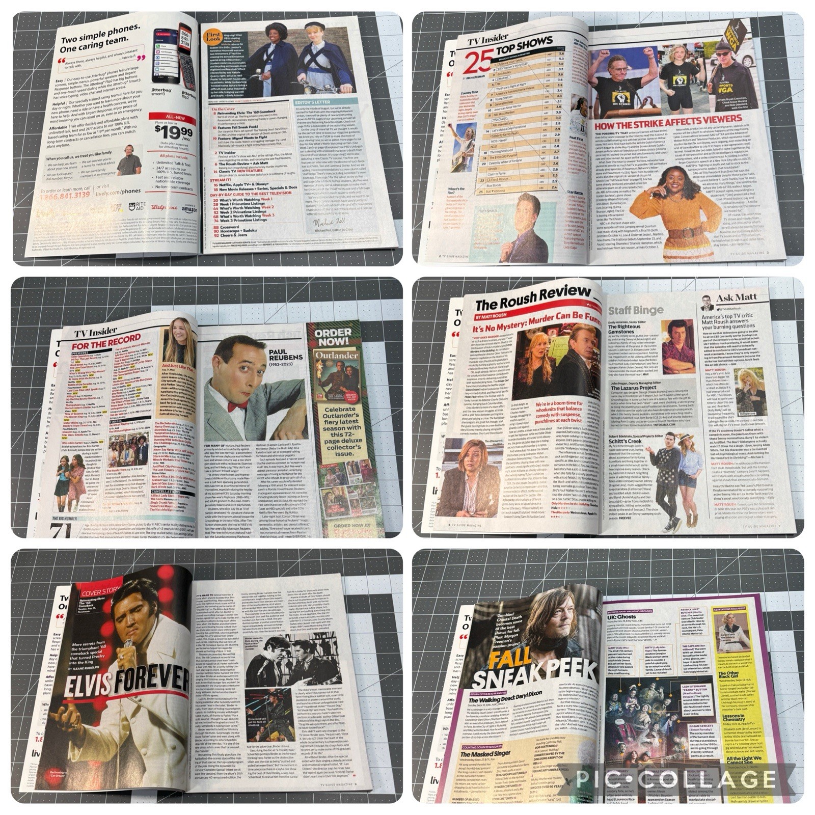 TV Guide 3-Magazine Lot Elvis Tracker Justin Hartley Golden Bachelor 2023-2024