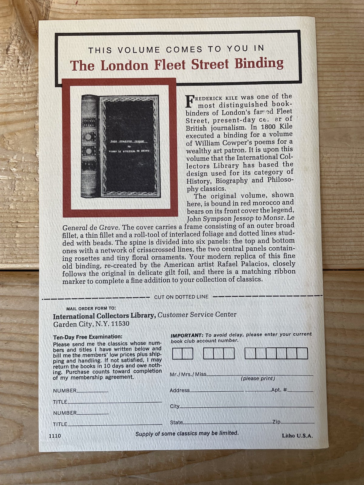 A Treasury of Kahlil Gibran Collector’s Edition 1951 HC Includes Mail Order Slip