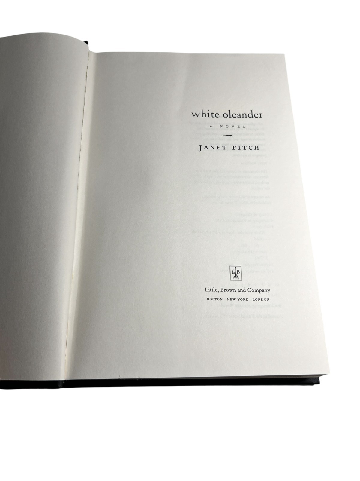 White Oleander by Janet Fitch Hardcover 1999 First Edition Oprah’s Book Club