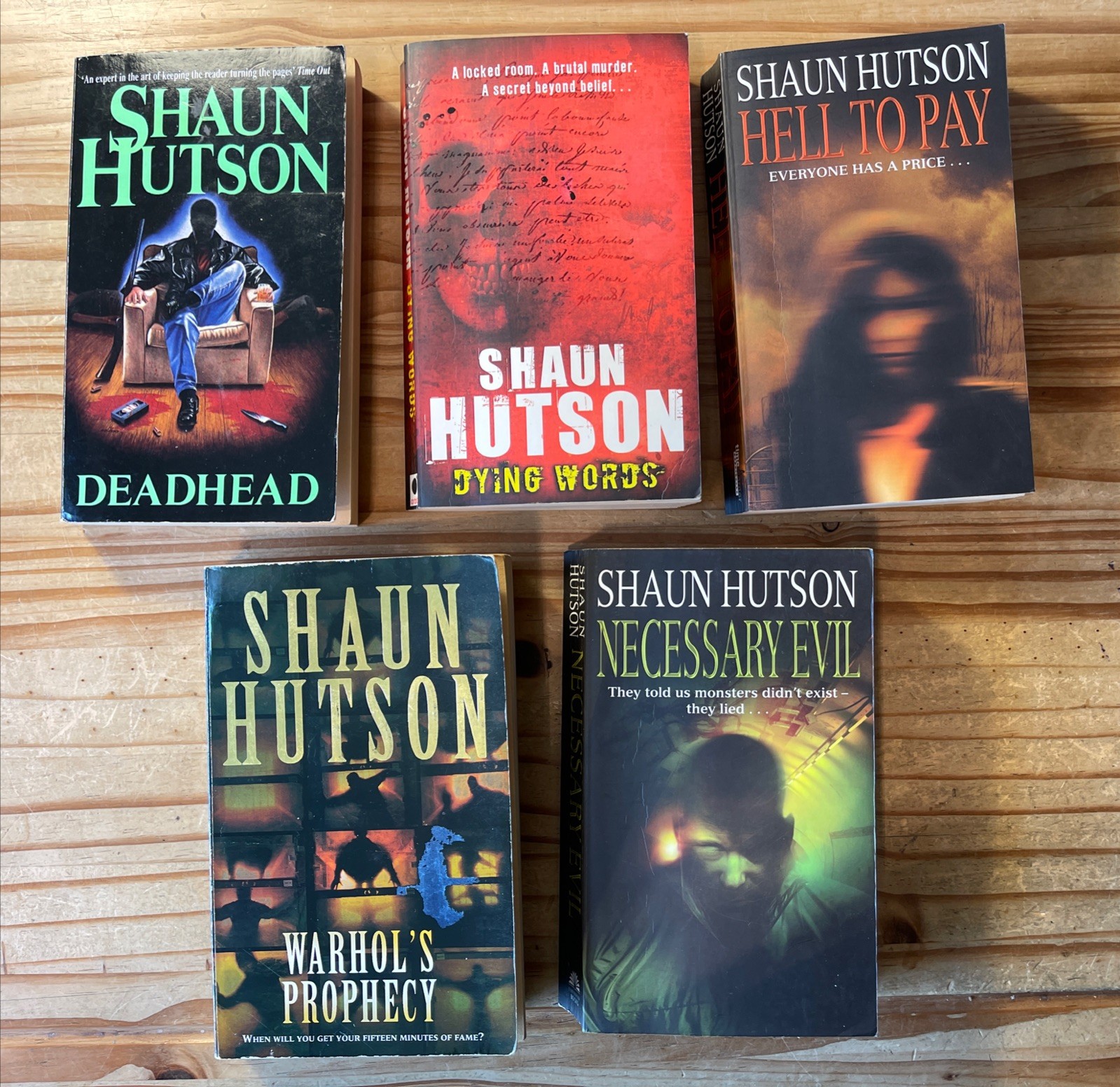 Shaun Hutson X5 Paperbacks G to VG Horror 1990s/00s Deadhead, Necessary Evil