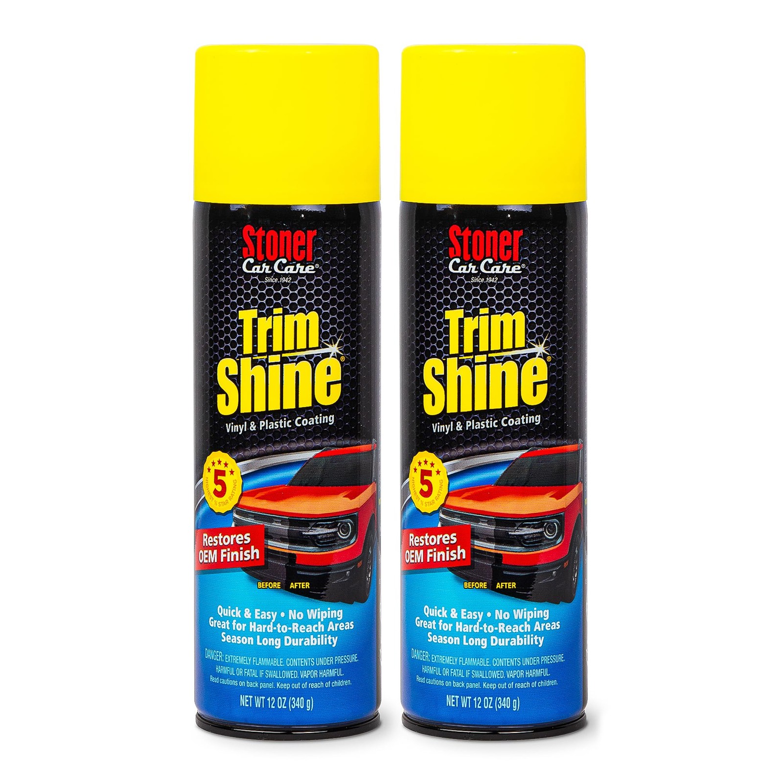 Trim Shine Restorer for Cars – Black Plastic & Vinyl Protectant Coating – 12 oz