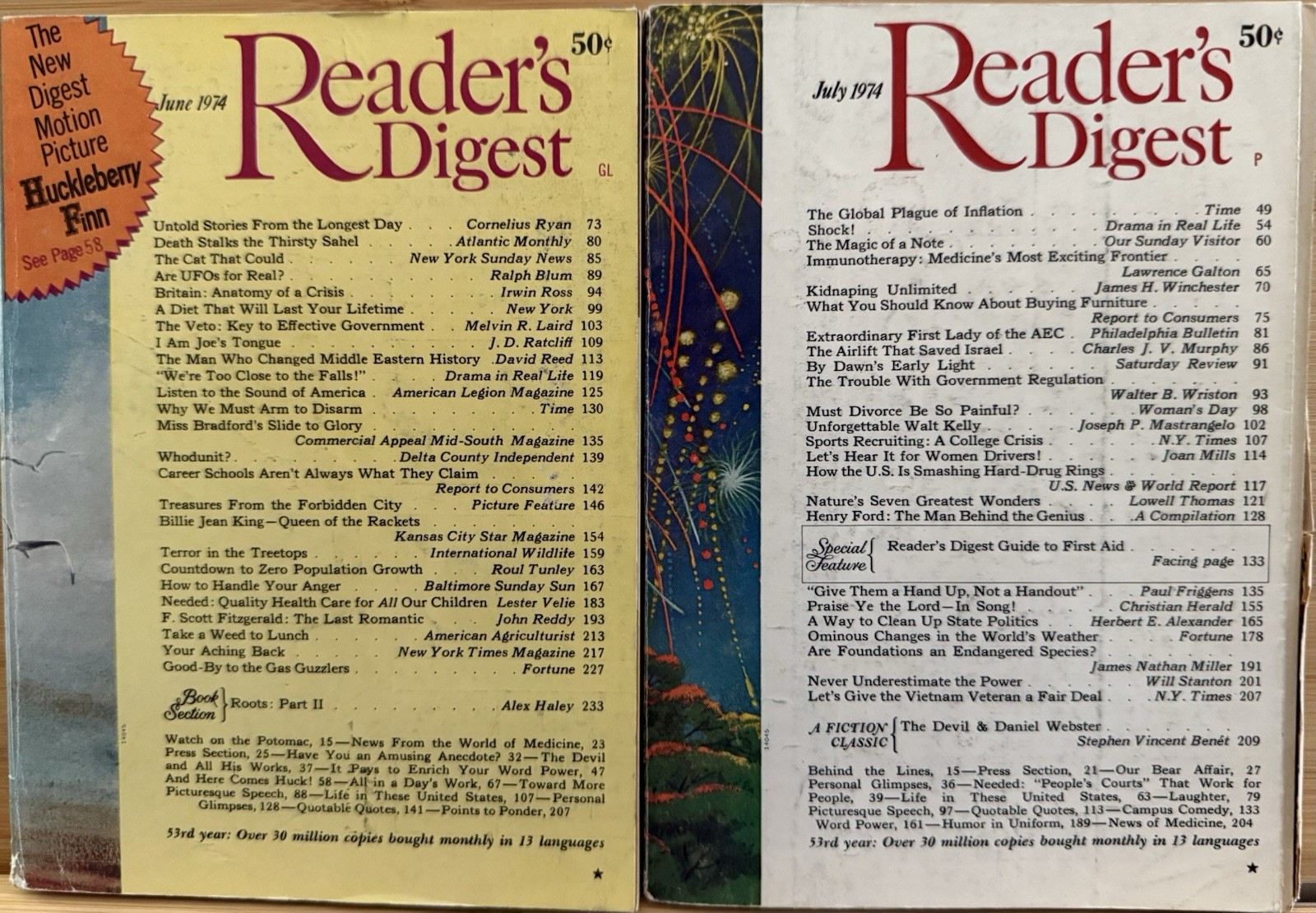 1974 June July READER’S DIGEST MAGAZINE Vintage Retro Timeless Short Stories