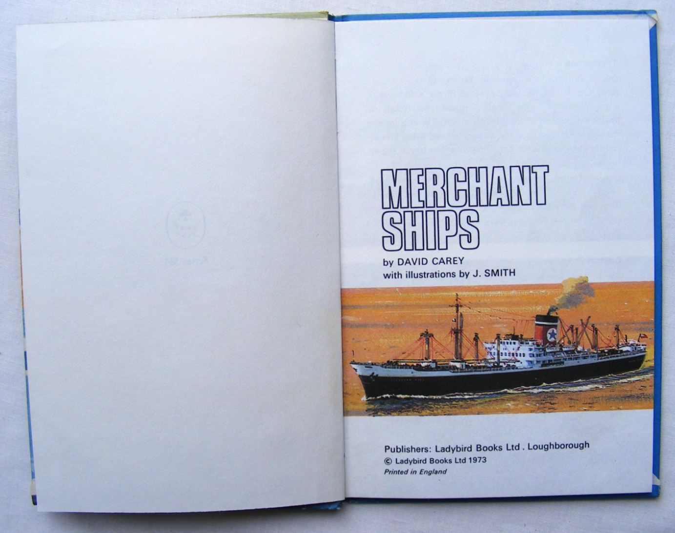 Ladybird Book – Merchant Ships – Recognition 584 -1st Edition- VGC +FREE COVER+
