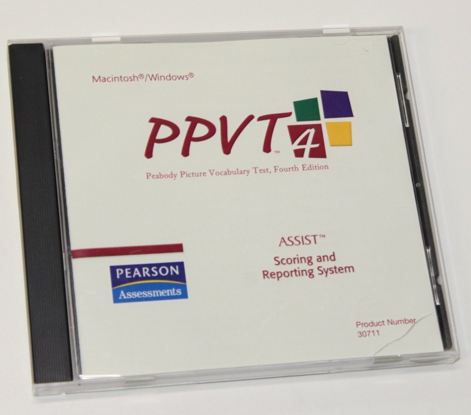 Peabody Picture Vocabulary Test NCS Pearson Assist Scoring & Reporting System CD