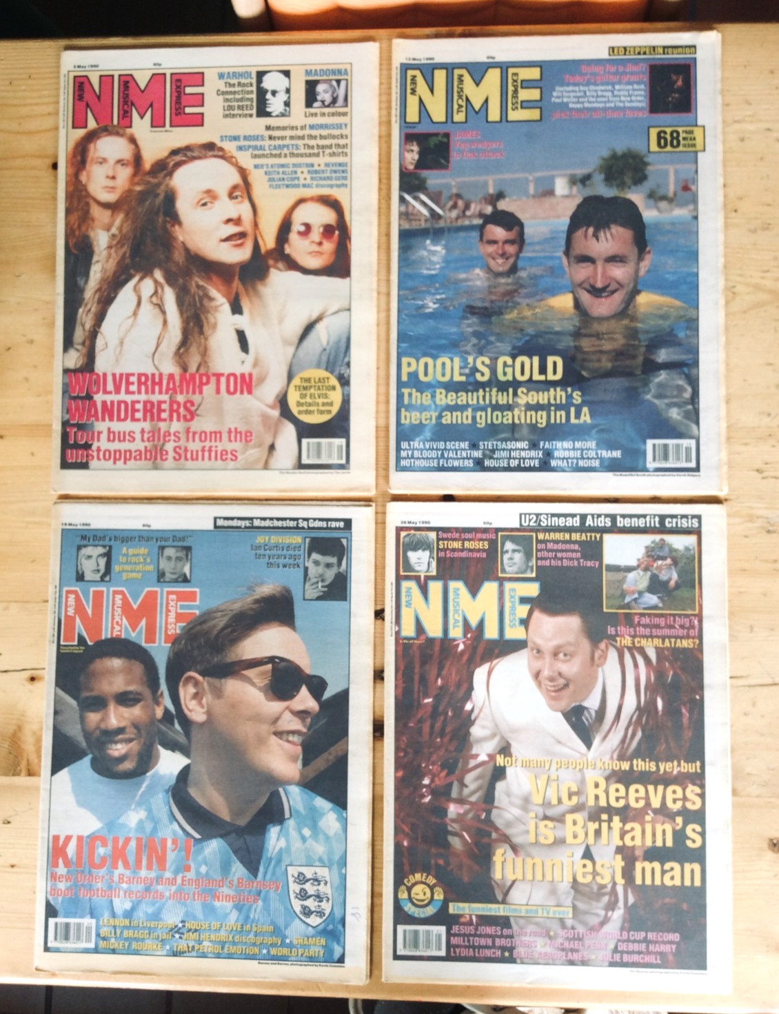NME. New Musical Express Magazines. May 1990. Four issues. No Posters.