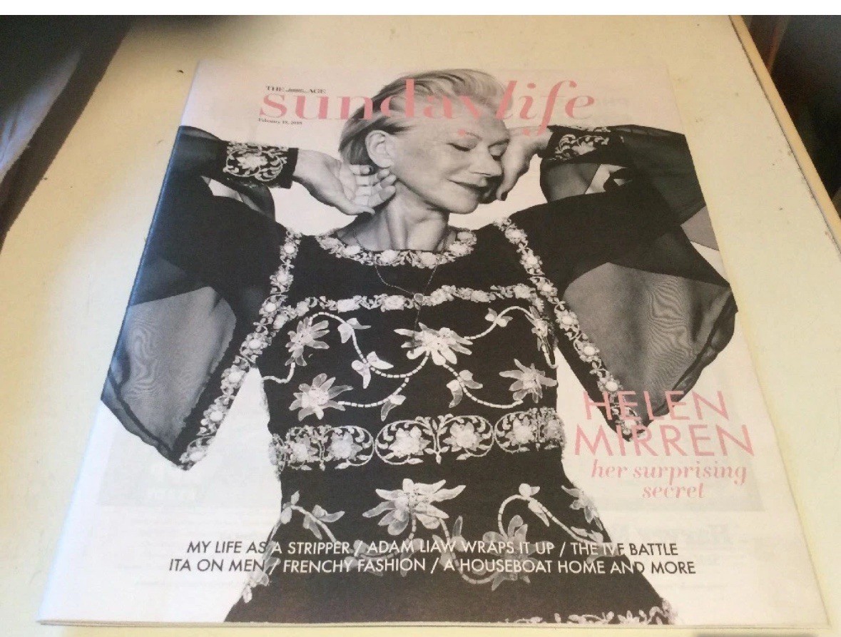 Sunday Life MAGAZINE Feb 2018 Features Helen Mirren matte paper stock