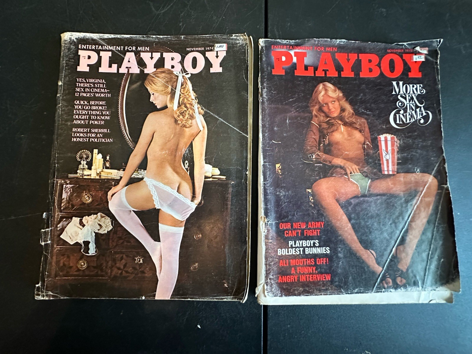 Vintage Playboy Issues November 1974 and November 1975