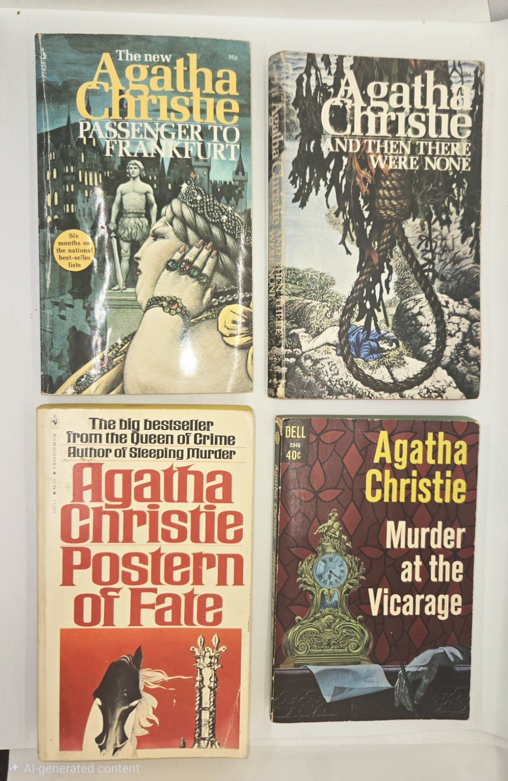 Lot of 4 Agatha Christie Vintage PB Murder Vicarage Frankfurt None