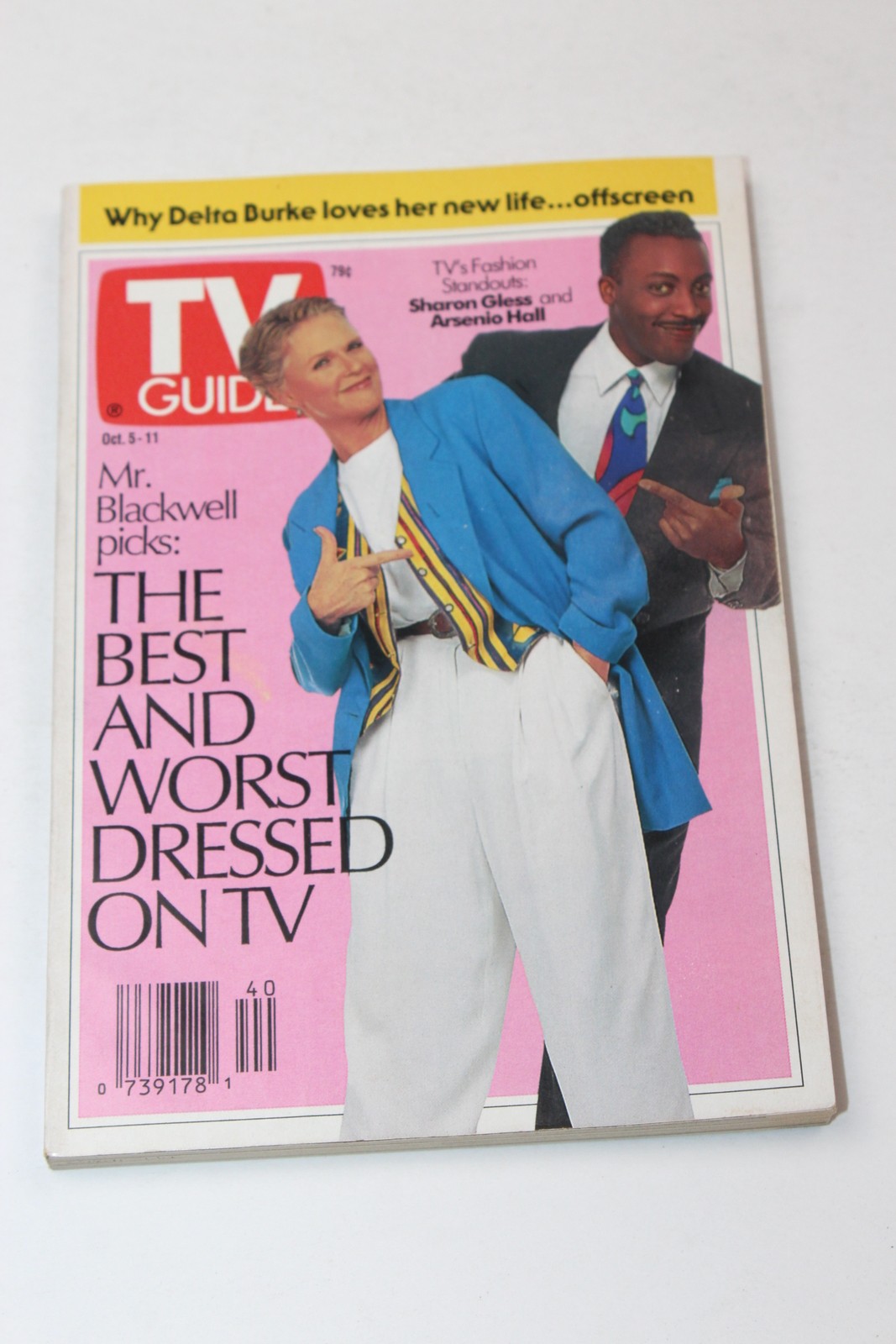 TV Guide OCTOBER 5-11, 1991, Sharon Gless, Arsenio Hall ~No Label Dallas Ed