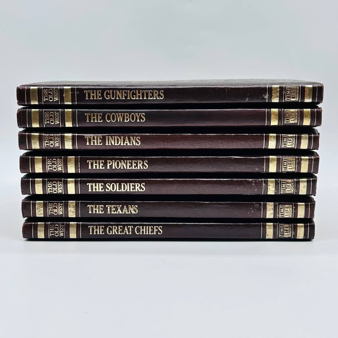 Lot of 7 Time Life Books «The Old West» Vintage 1970s Faux Leather Bound