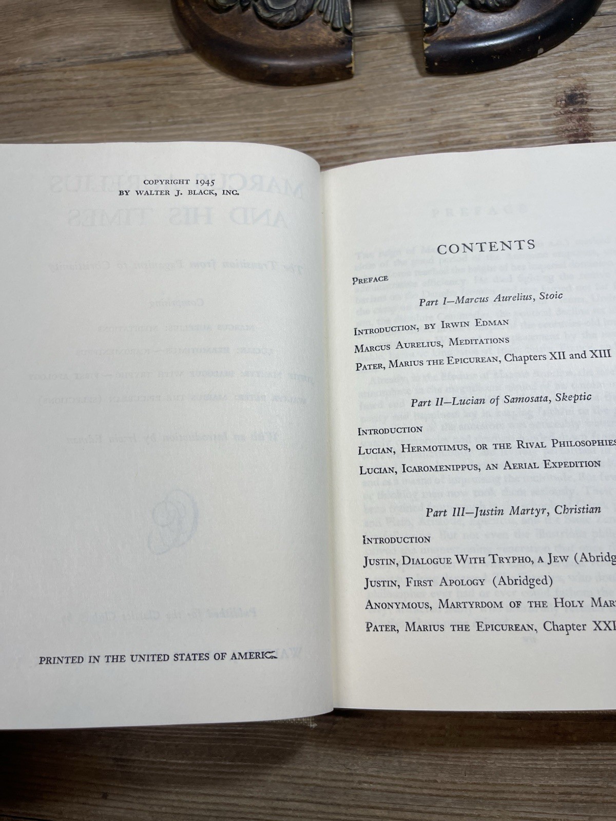 Meditations, Marcus Aurelius Lucian & Justin Martyr; Stoic Classics Club HC 1945