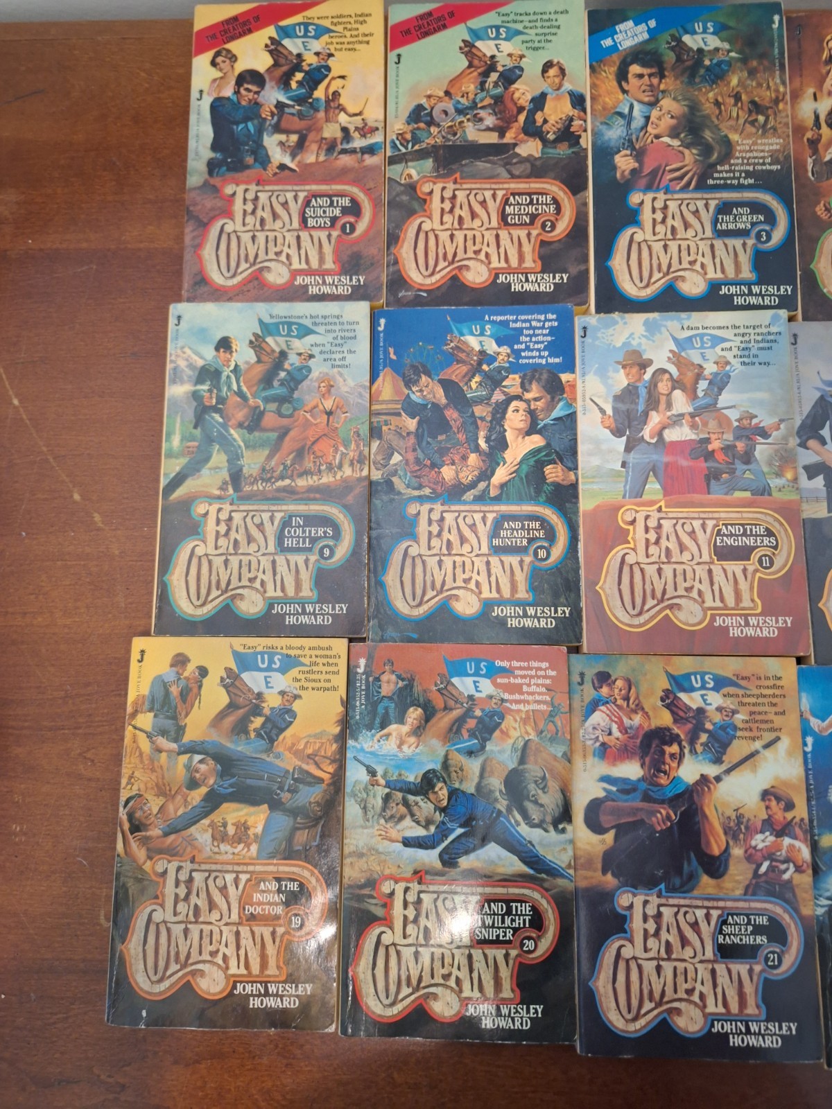 Lot of 28 Easy Company Western Paperback Books John Wesley Howard Jove Edition