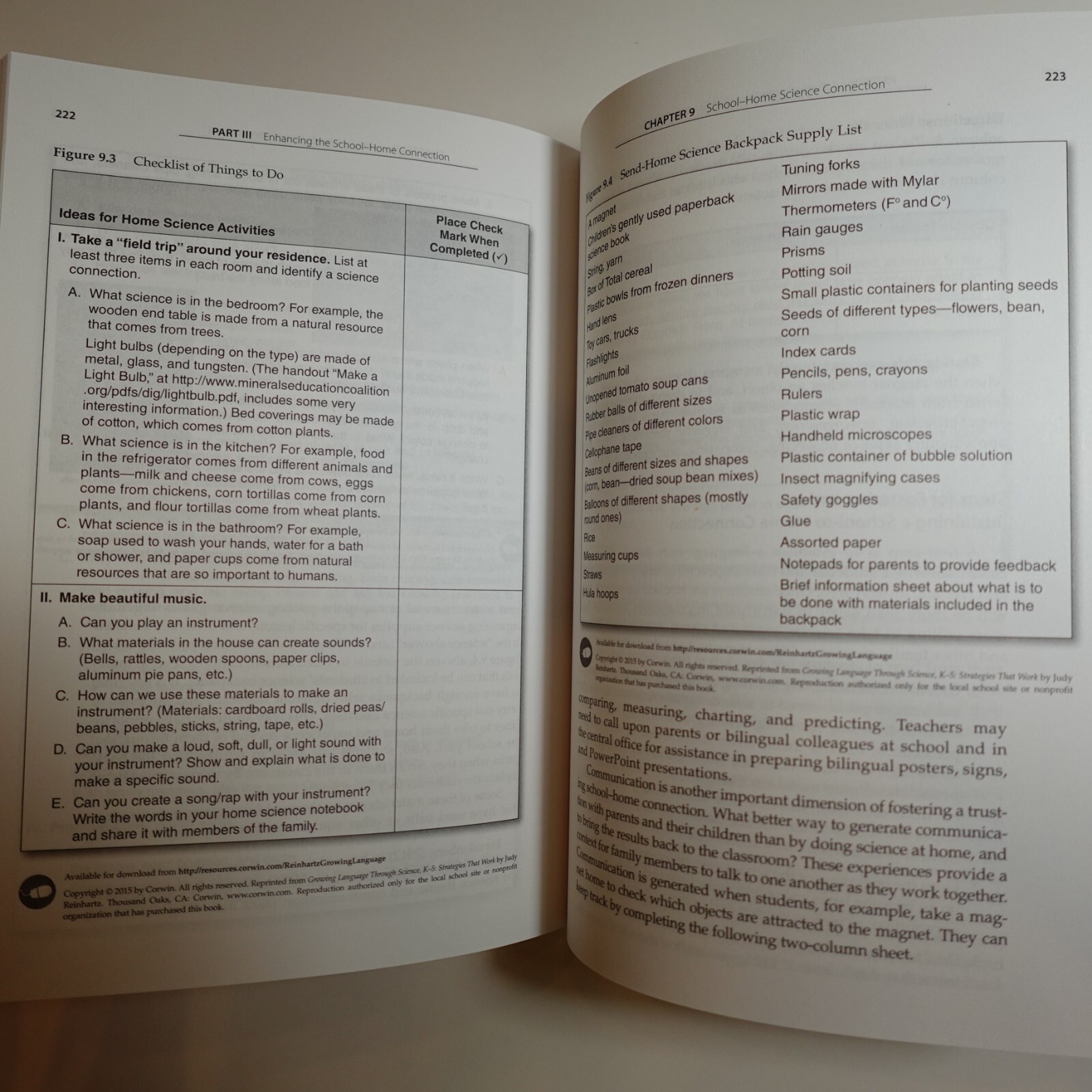 Growing Language Through Science, K-5: Strategies That Work by Reinhartz, Judy