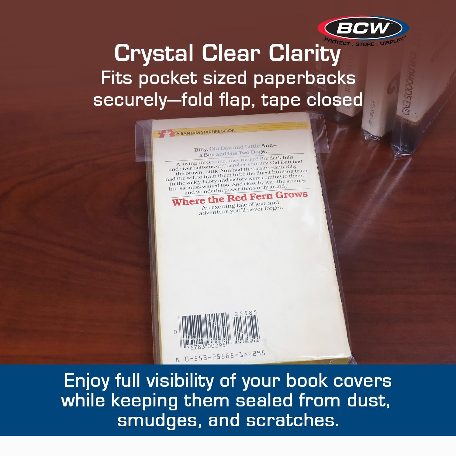 Paperback Book Bags – 100-Pack | 5 x 7 3/8 Inches | Crystal Clear Polypropyle…