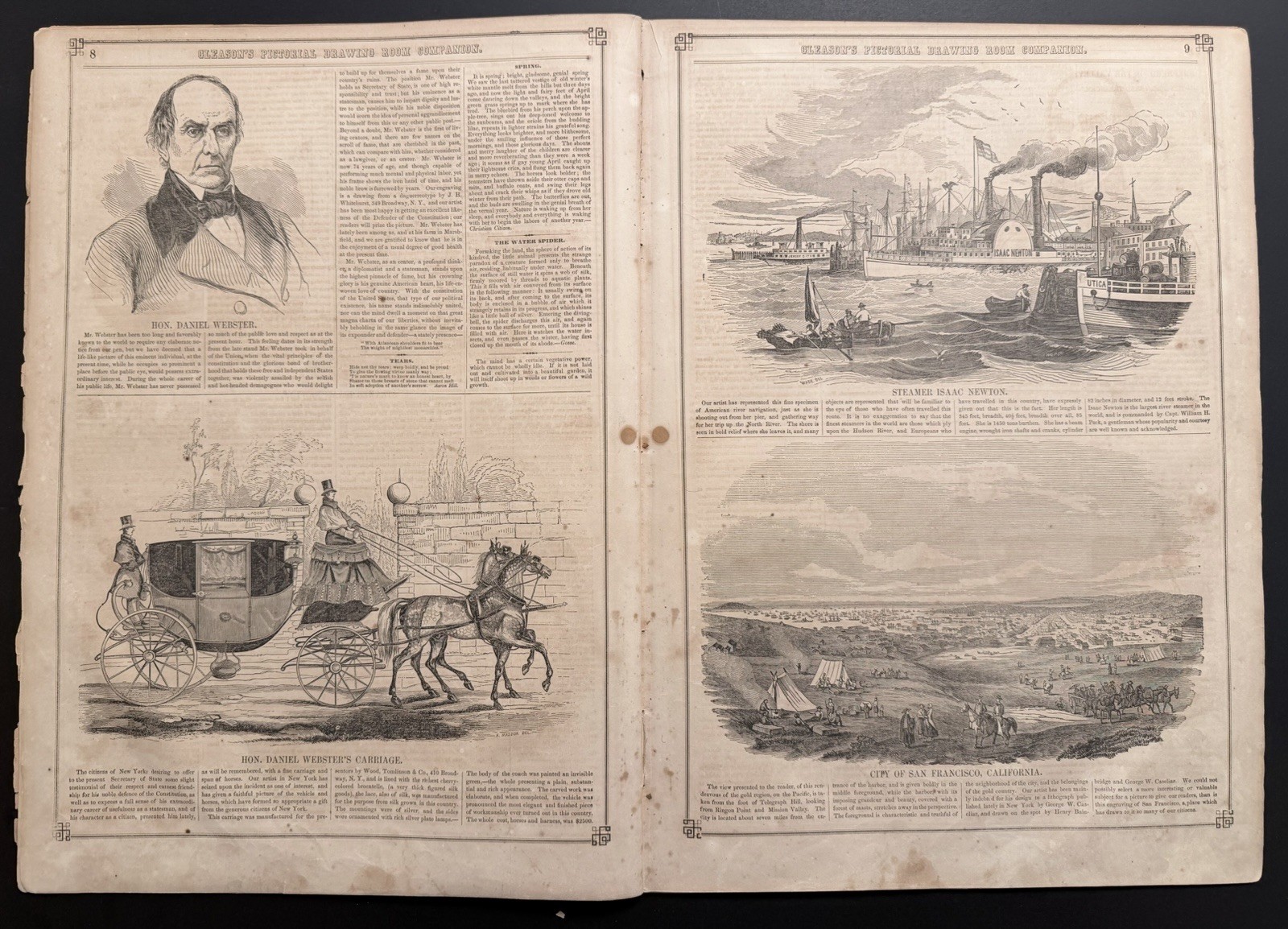 ORIGINAL 1851 GLEASON’S PICTORIAL: FUGITIVE SLAVE SIMMS BOSTON ABOLITIONIST RIOT