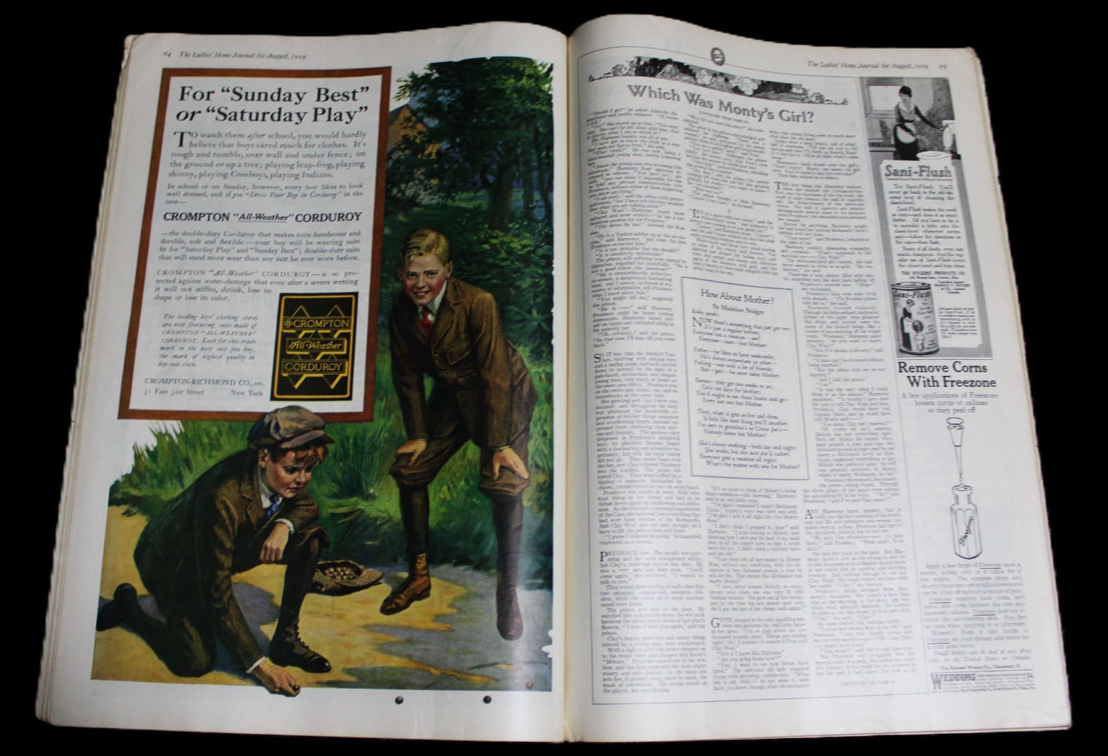 LADIES’ HOME JOURNAL MAGAZINE AUGUST 1919 WOMENS FASHIONS HOMEMAKING FICTION