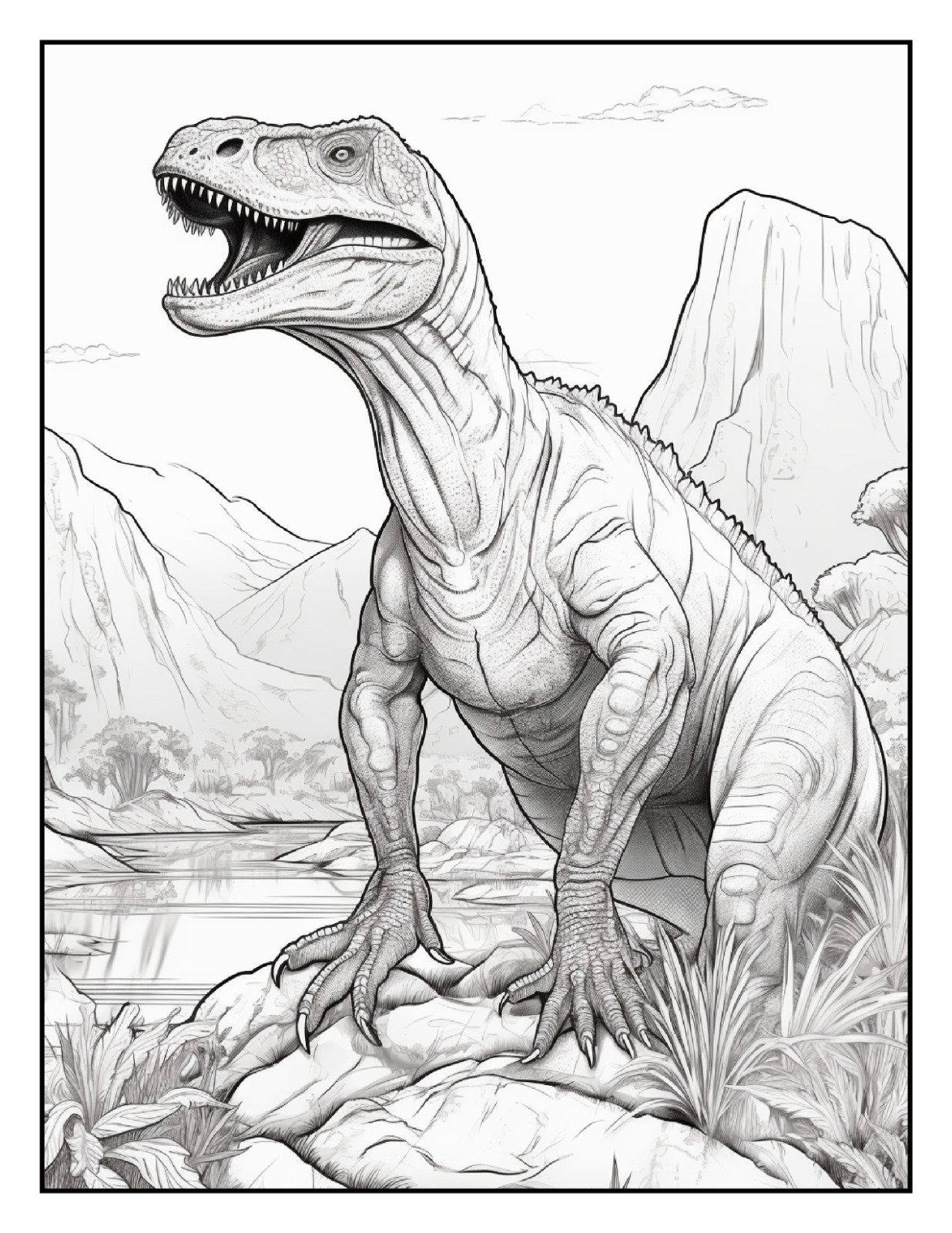 «Cute Dinosaur Coloring Book – Perfect Gift for Kids Who Love Dinosaurs»