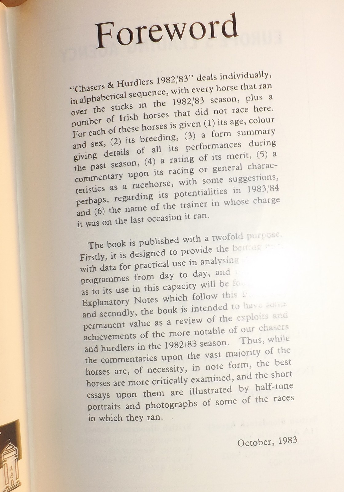 Chasers & Hurdlers: 1982-83 (Timeform, Portway Press, 980 pages, Illus, VGC)