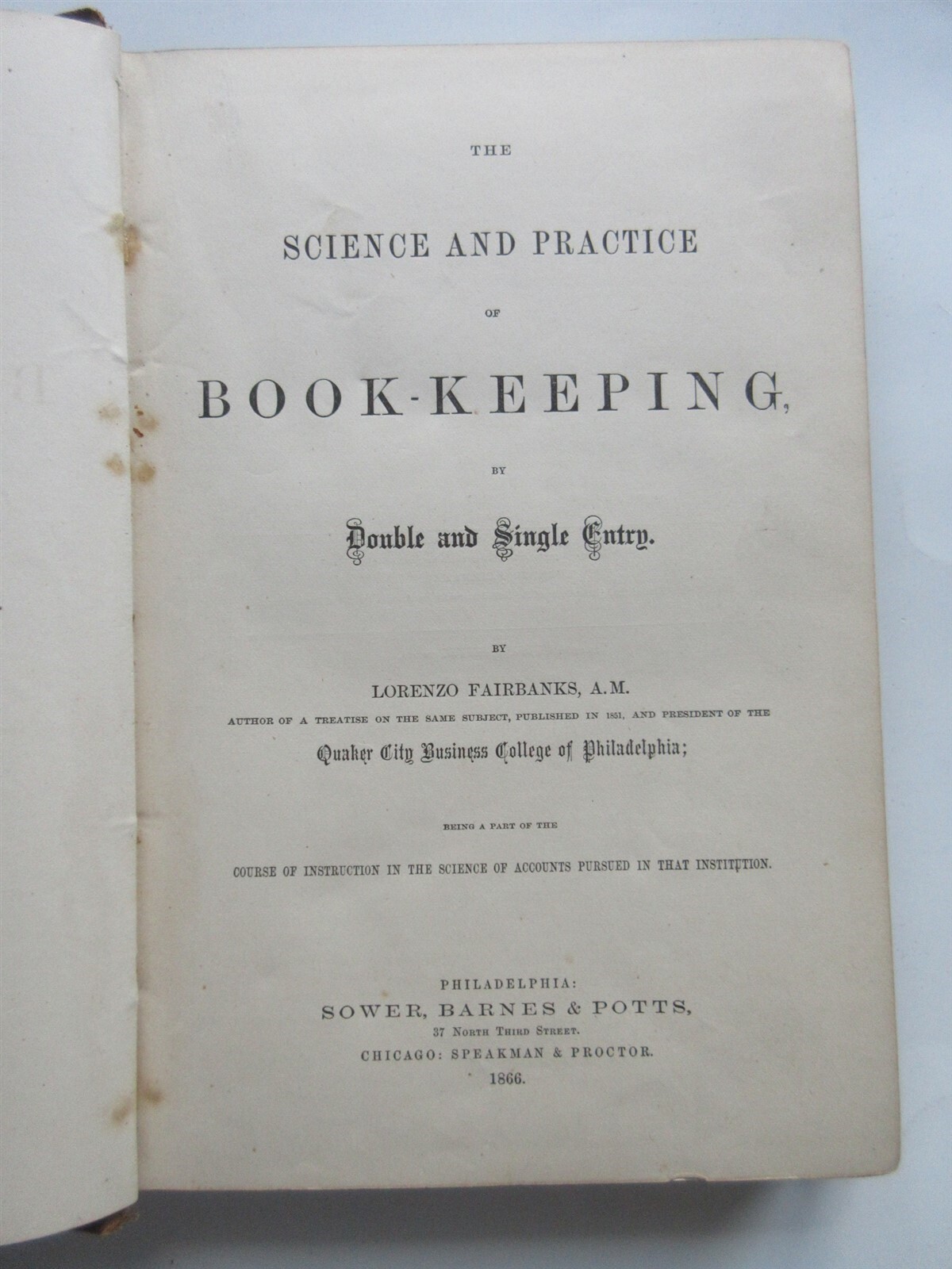 The Science and Practice of Bookkeeping 1886 hardcover 448 pages