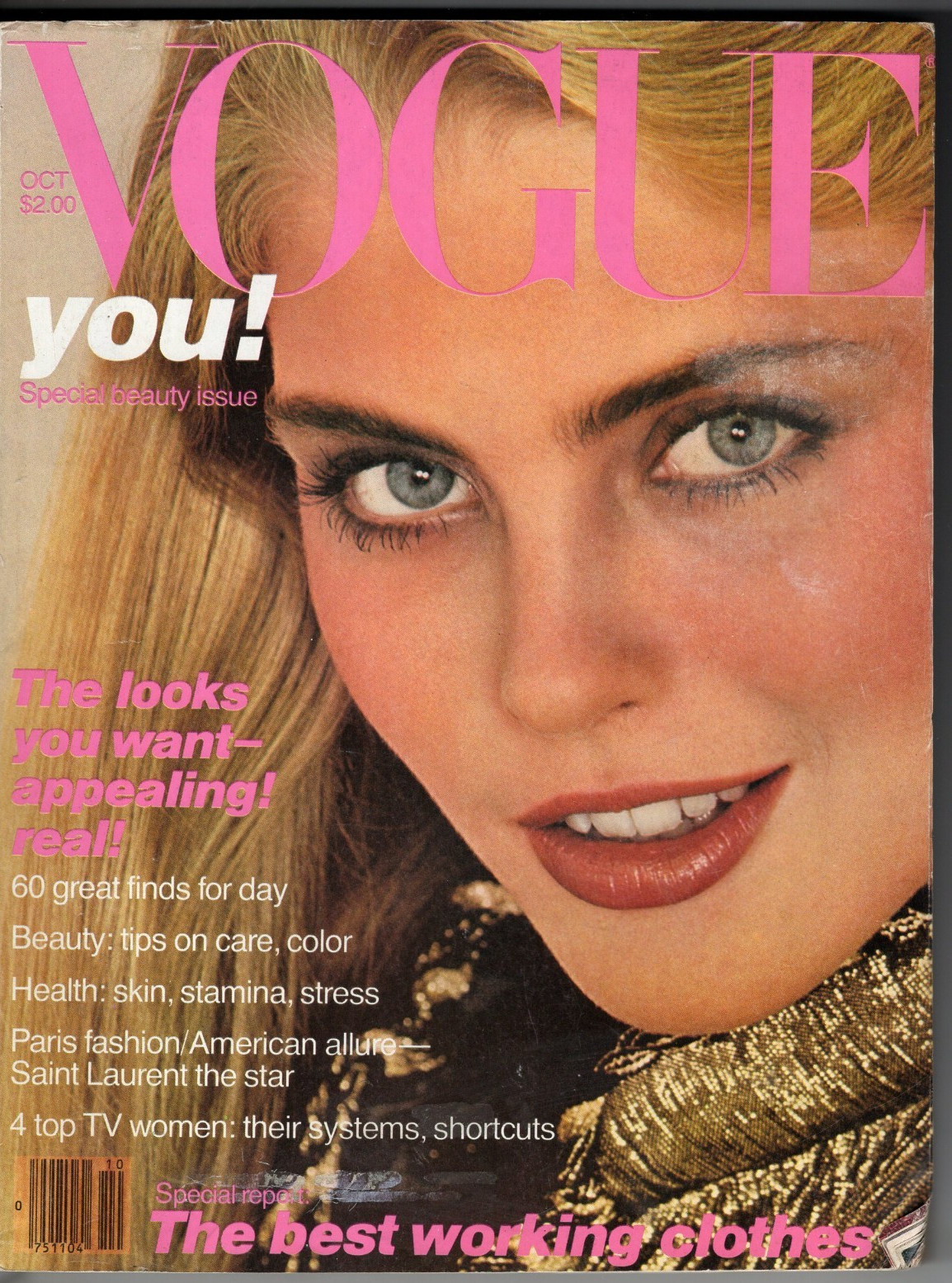 Vintage Vogue US Magazine October 1979 Kim Alexis Cover 80s Fashion 390 Pages!