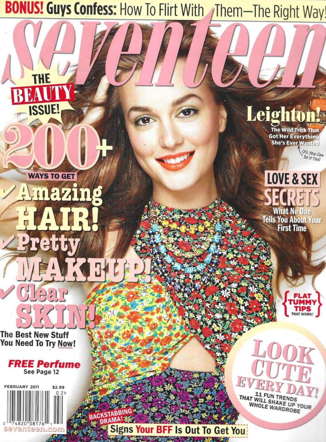 Seventeen Magazine Leighton Meester Beauty Issue Love and Sex Secrets 2011