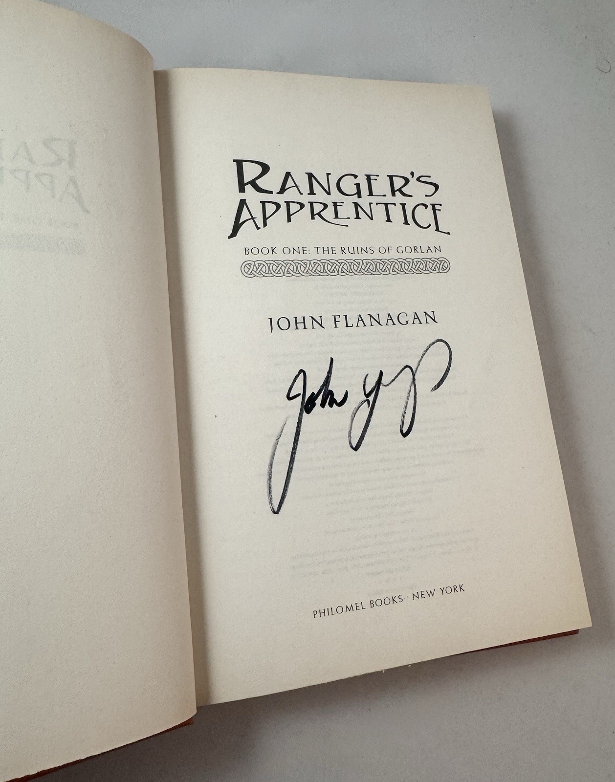 Ranger’s Apprentice-Bk 1-Ruins Gorlan-John Flanagan-SIGNED-1st Edition/7th-RARE!