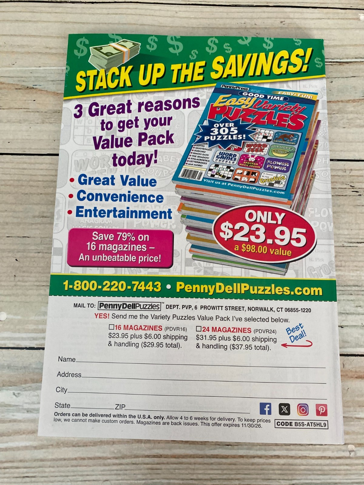 Penny Press Favorite Variety Puzzles April 2026 Magazine Jumbo Special 176 pages