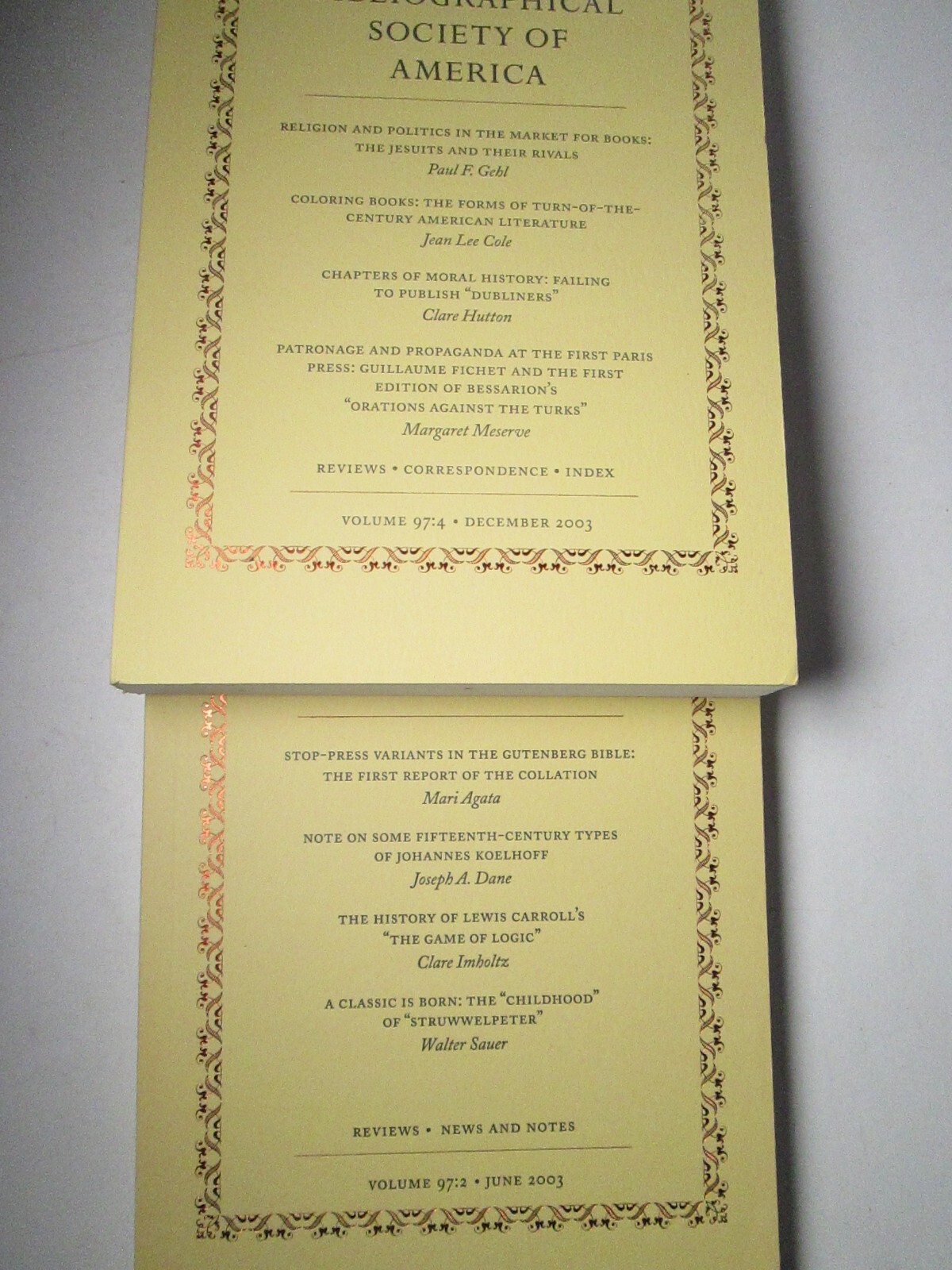 Printing Rare Books Papers Bibliographical Society of America Lot Bibliography +