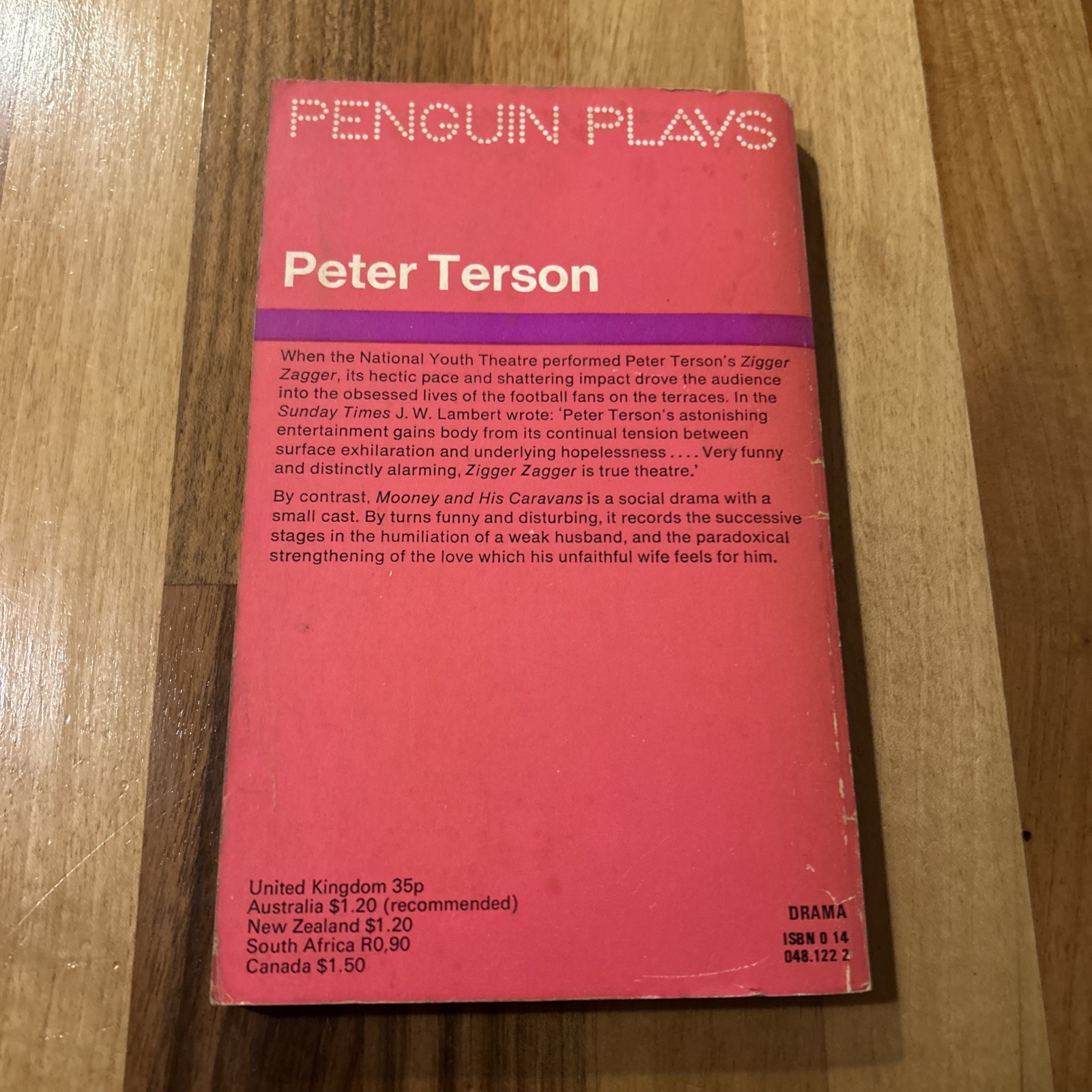 PENGUIN PLAYS PETER TERSON Zigger Zagger Mooney Caravans – Penguin Plays 1972