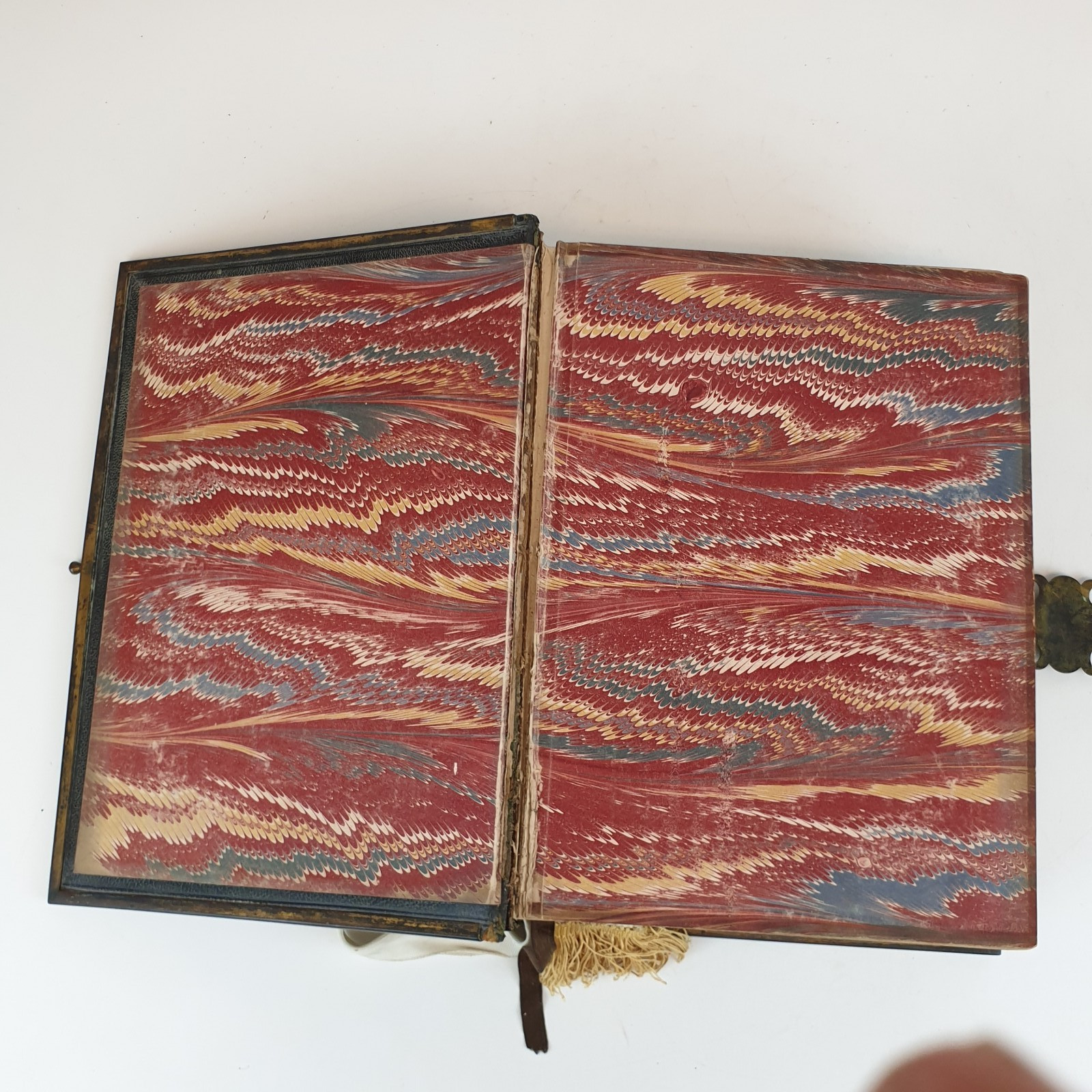 Holy Bible 1861 Antique George E Eyre London Large 9″ x 12″ 3″ Thick Metal Edge