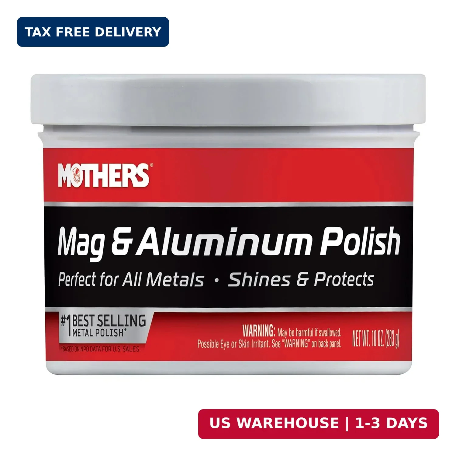 Mothers Mag & Aluminum Polish, 10 oz. – Brilliant Shine, Easy to Use, for All Un