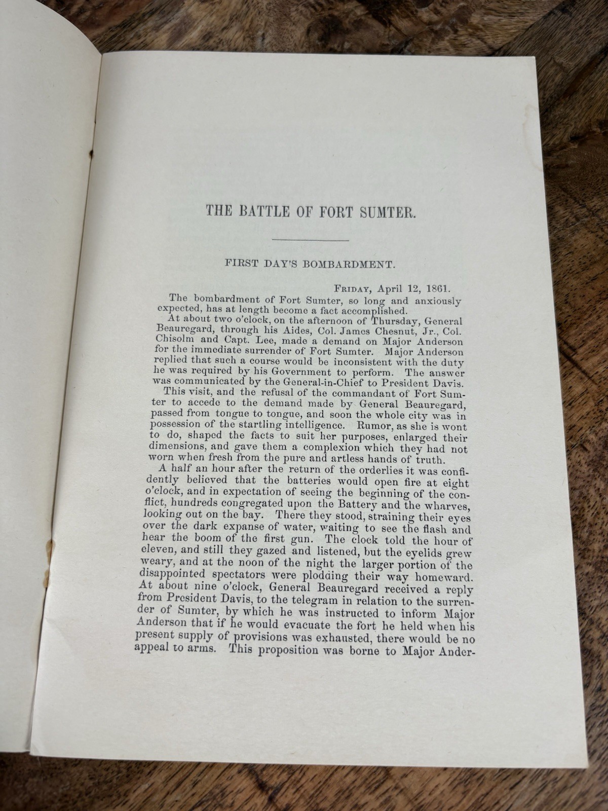 The Battle Of Fort Sumter – Civil War – Victory of Southern Troops 1861 Reprint