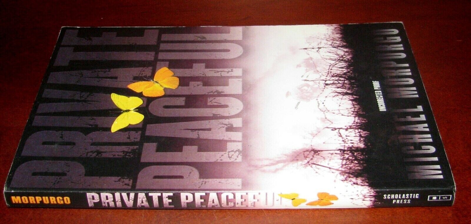 Private Peaceful Michael Morpurgo Uncorrected Proof ARC Scholastic WWI Fiction Y