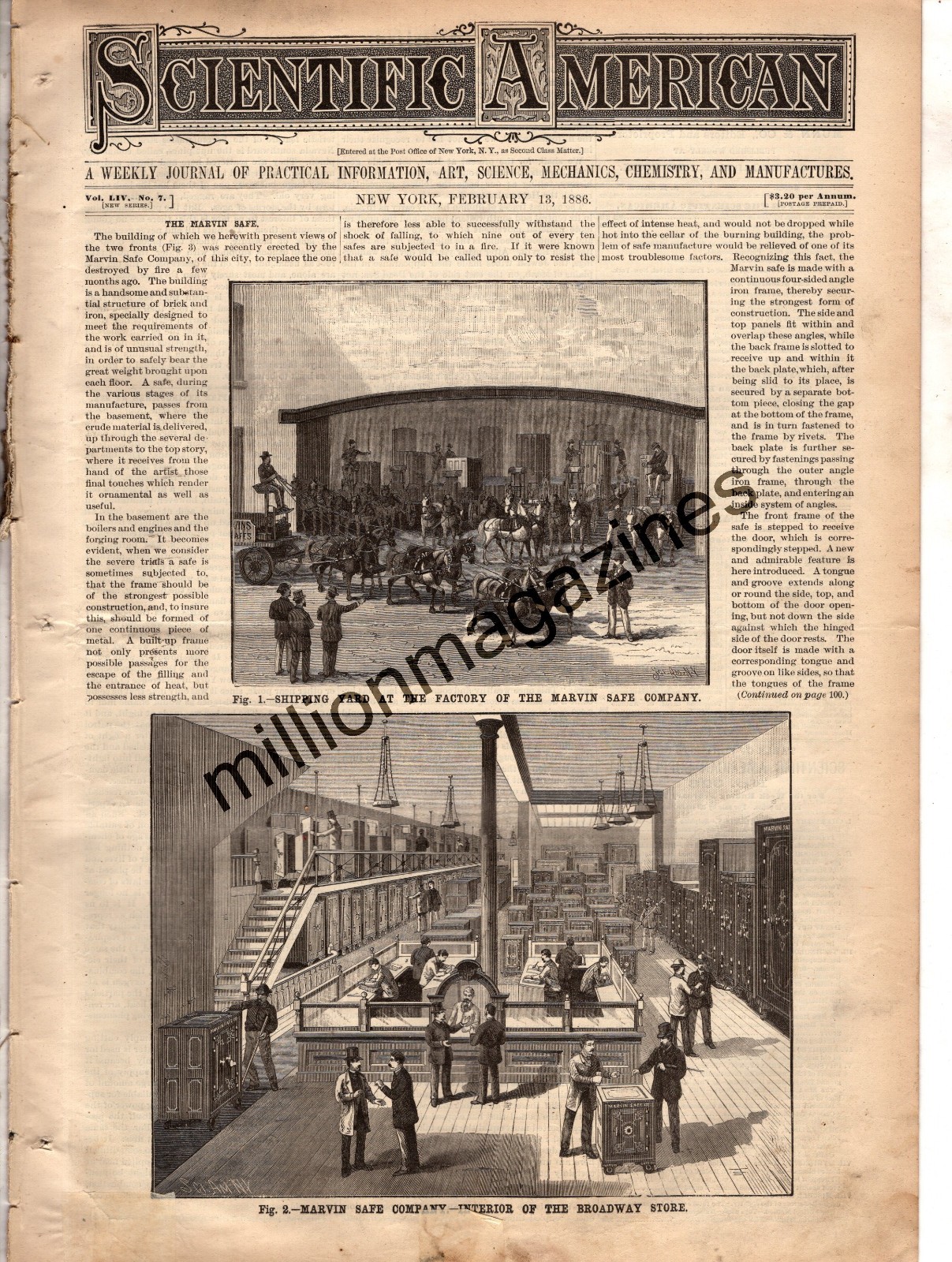1886 Scientific American February 13-Marvin Safe Co.; Bullfrogs; high wheel bike