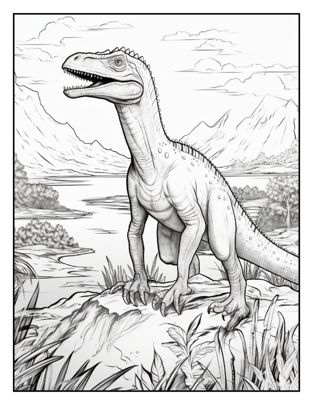 «Cute Dinosaur Coloring Book – Perfect Gift for Kids Who Love Dinosaurs»