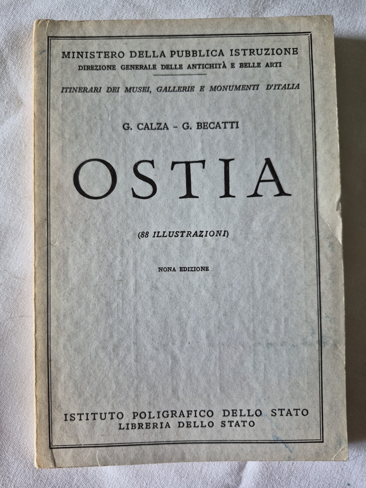 Ostia Archeology Guide G Calza G Becatti 9th Ed Italian 88 Illus Fold Out Map