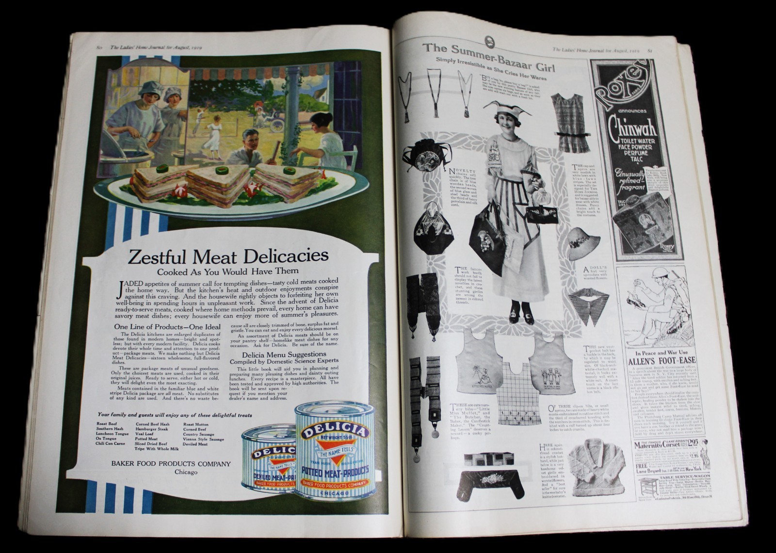 LADIES’ HOME JOURNAL MAGAZINE AUGUST 1919 WOMENS FASHIONS HOMEMAKING FICTION