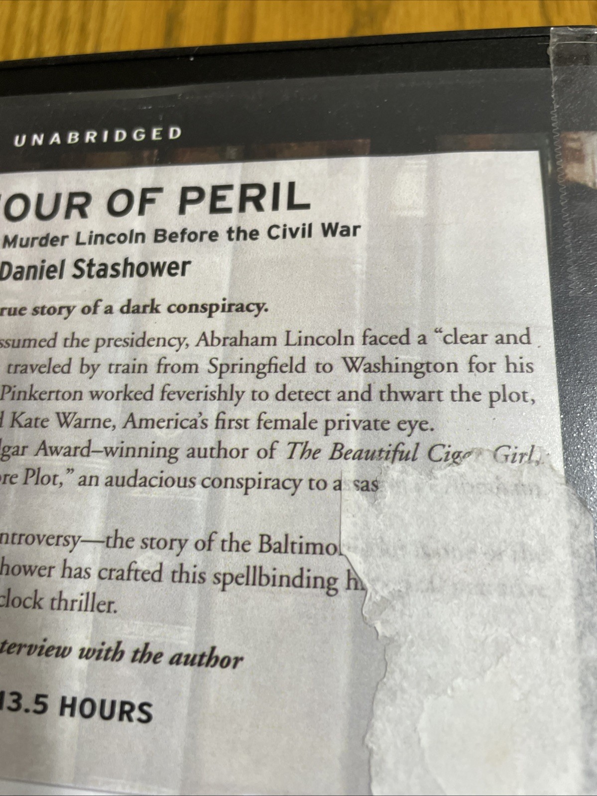 The Hour of Peril The Secret Plot to Murder Lincoln Before the Civil War 11 CDs