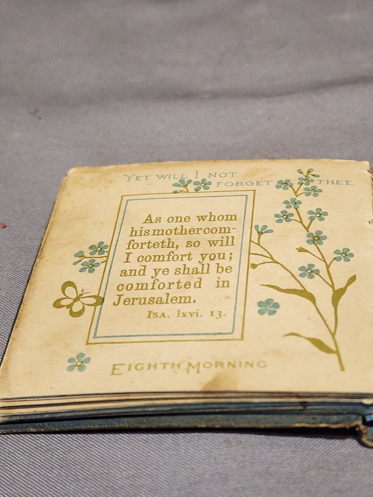 Antique 1900’s Bible Forget-Me-Nots By Morning & Night Watches Mini Book