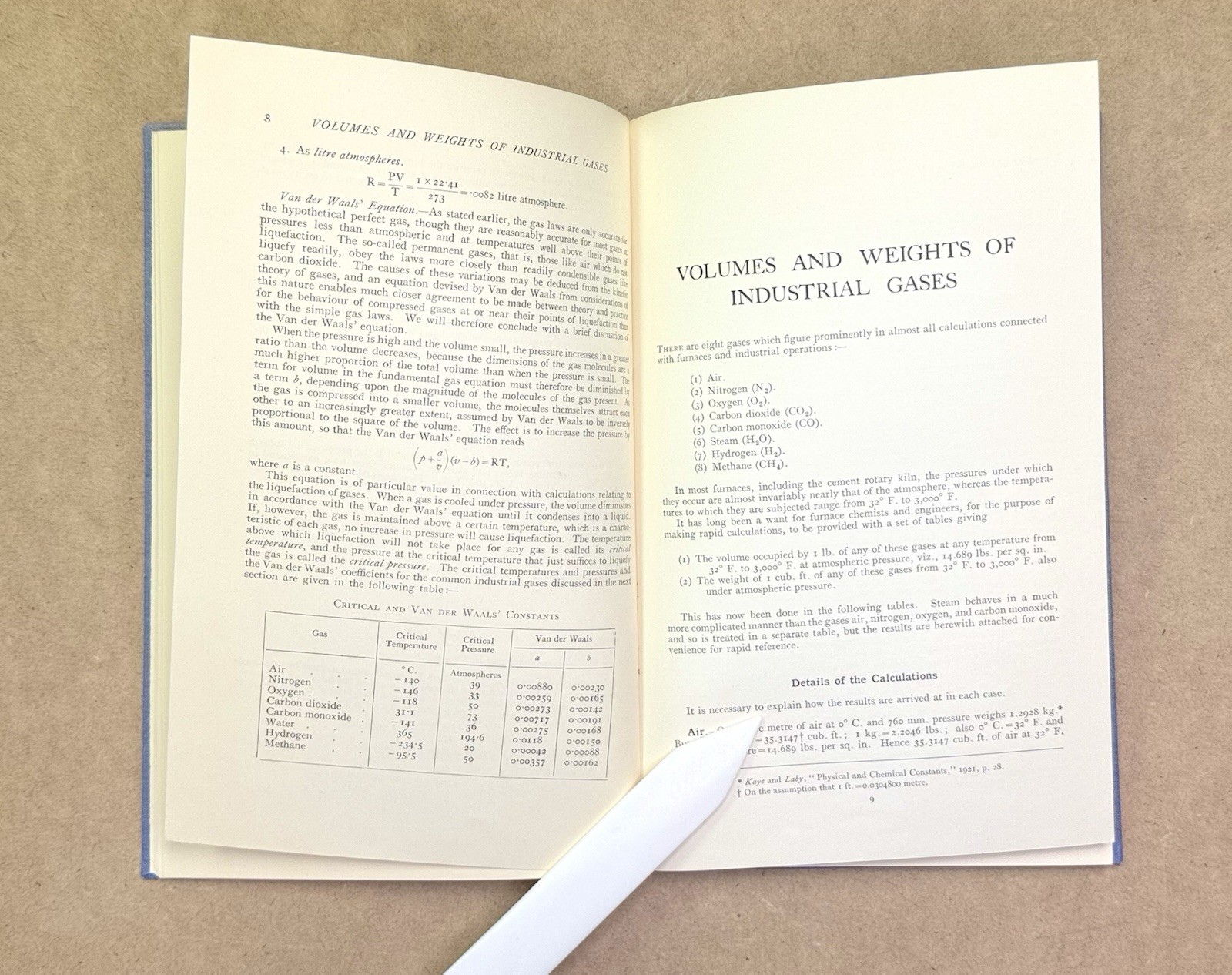 LANL Copy! Vintage 1953 Volumes & Weights of Industrial Gases by Martin HC