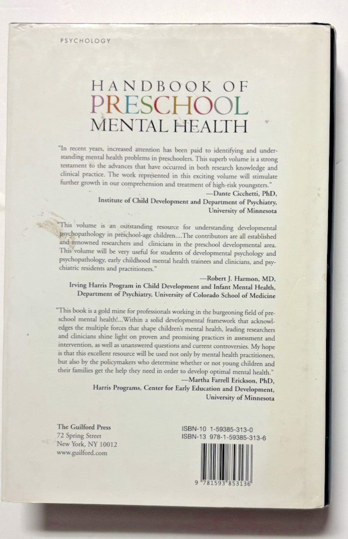 Handbook of Preschool Mental Health : Development, Disorders, and Treatment…