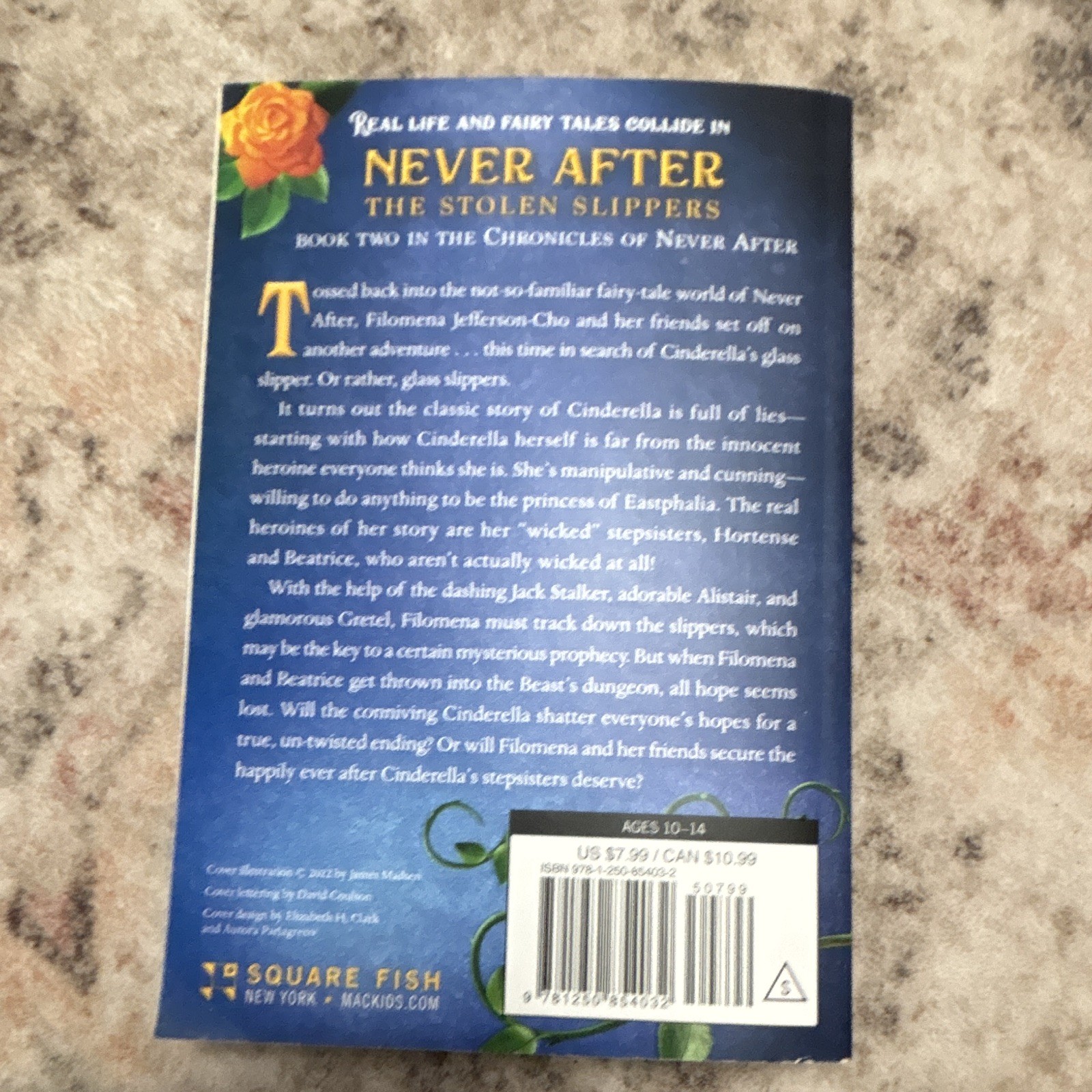 The Stolen Slippers by Melissa De La Cruz Never After Square Fish Paperback