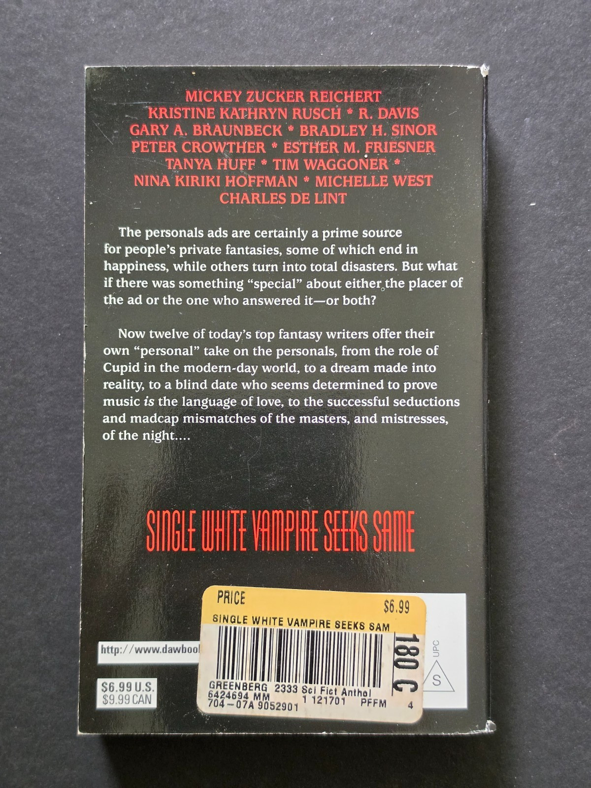 Single White Vampire Seeks Same Edited by Martin Harry Greenberg & Koren