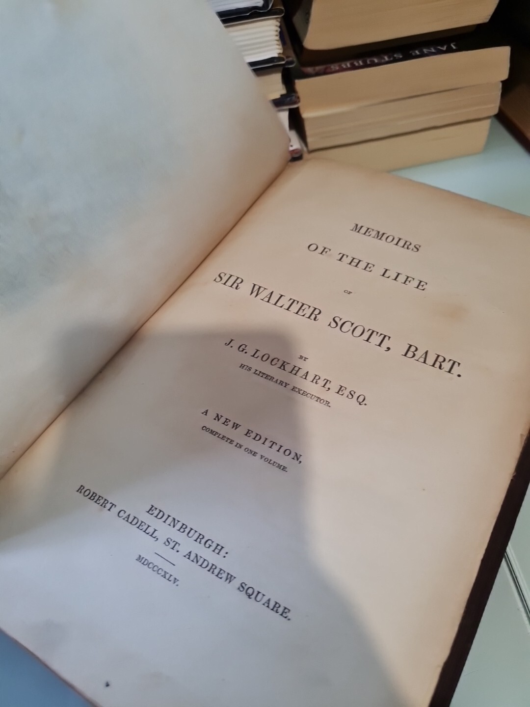 1845 Memoirs of the Life of Sir Walter Scott, Bart by J. G. Lockhart New Edition